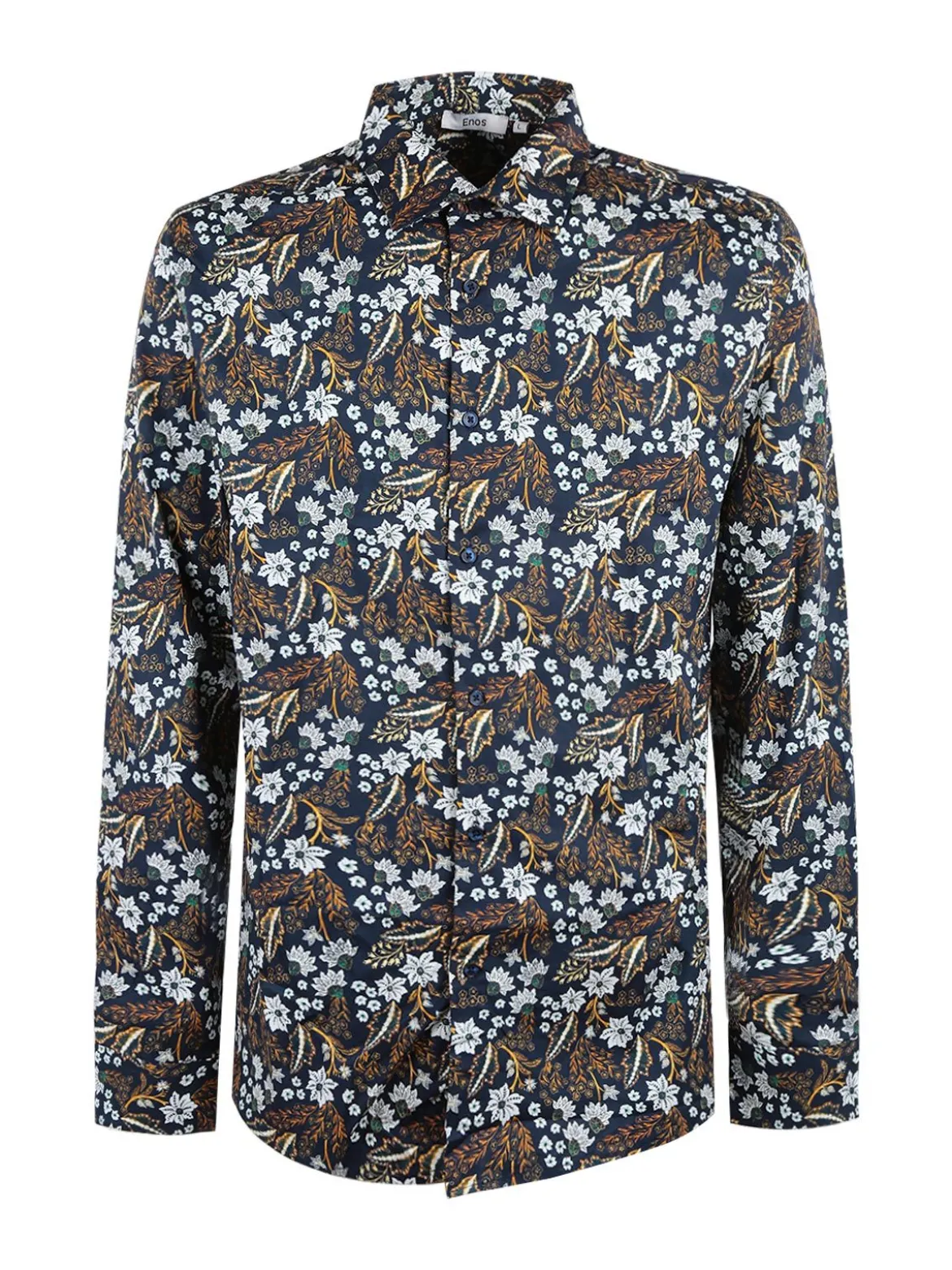 Enos Camicia uomo slim fit in cotone con stampe floreali