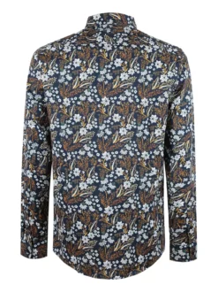Enos Camicia uomo slim fit in cotone con stampe floreali