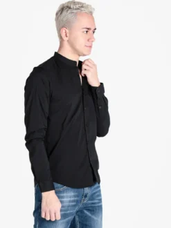 Enos Jeans Camicia uomo slim fit con colletto alla coreana