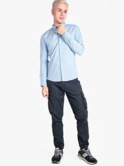 Enos Jeans Camicia uomo slim fit con colletto alla coreana