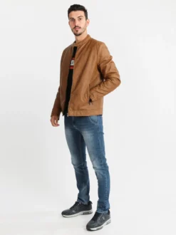 Enos Jeans Giacca ecopelle imbottita