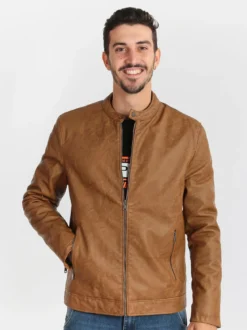 Enos Jeans Giacca ecopelle imbottita