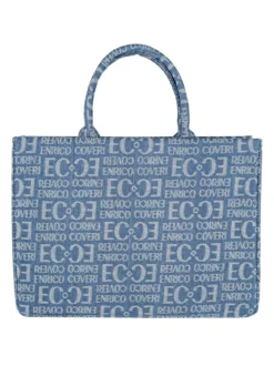 Enrico Coveri Borsa donna in jeans con doppi manici