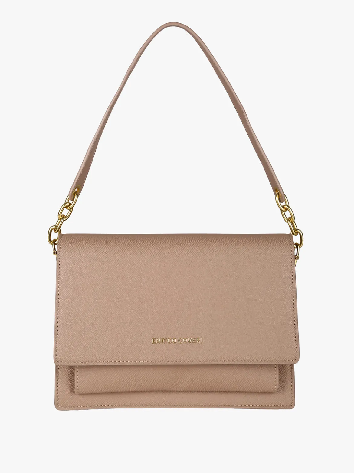 Enrico Coveri Borsa donna rigida in ecopelle con patta - khaki