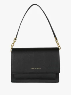 Enrico Coveri Borsa donna rigida in ecopelle con patta - nero