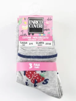 Enrico Coveri Calza corta da bambina. Confezione da 3 paia