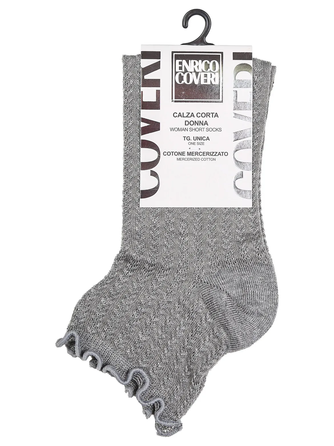 Enrico Coveri Calze corte da donna con bordo a volant - grigio