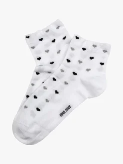 Enrico Coveri Calze corte da donna con cuori - bianco