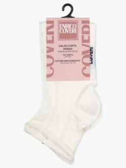 Enrico Coveri Calze corte da donna con ricami - panna