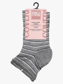 Enrico Coveri Calze corte da donna con stampa a righe - grigio