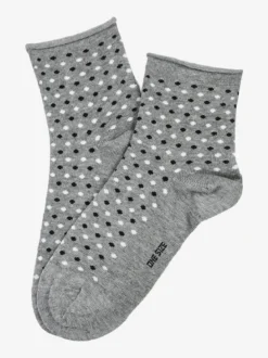 Enrico Coveri Calze corte da donna in caldo cotone a pois - grigio