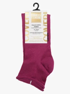Enrico Coveri Calze corte da donna in cotone mercerizzato - fucsia