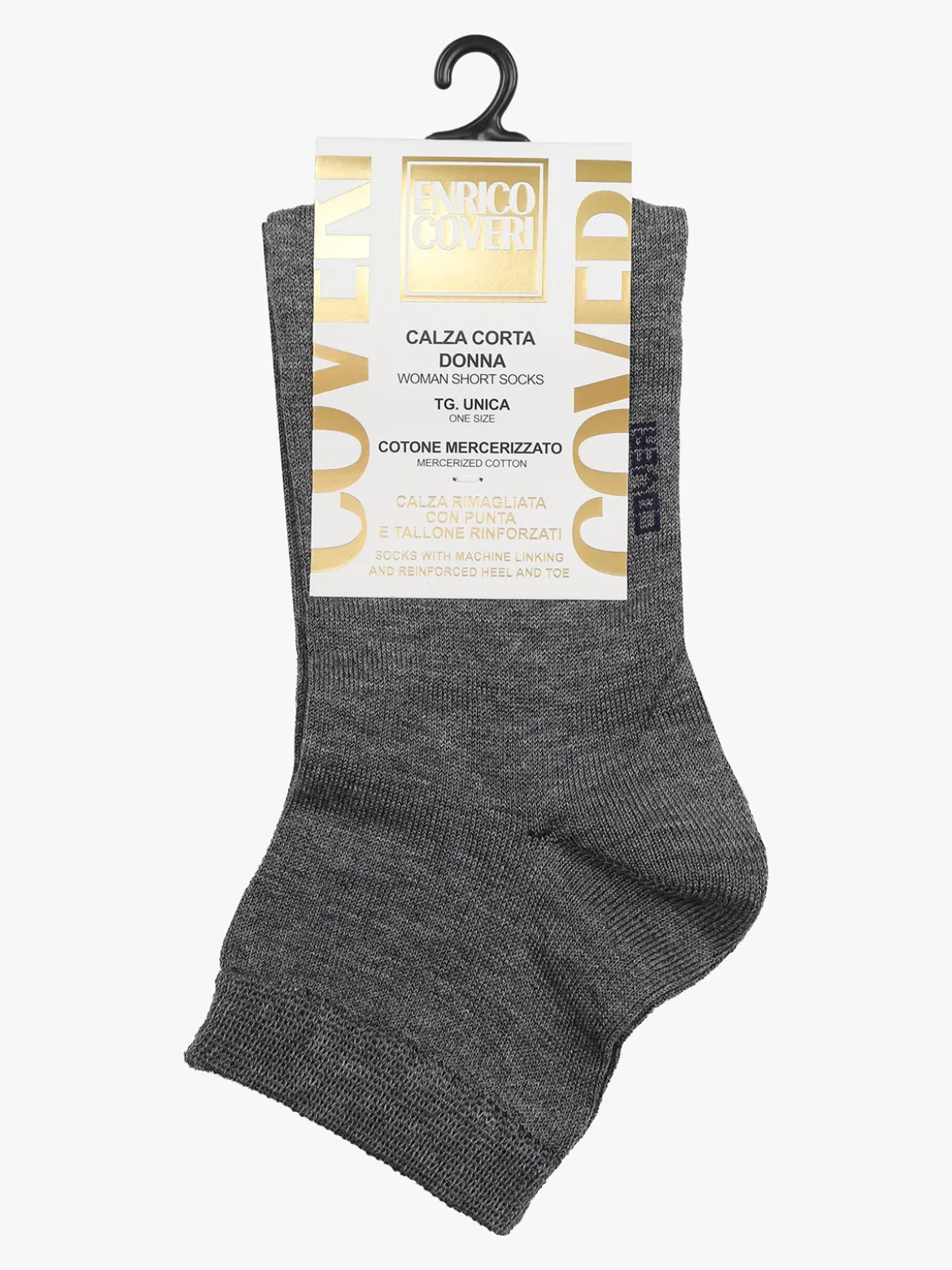 Enrico Coveri Calze corte da donna in cotone mercerizzato - grigio