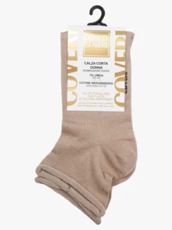 Enrico Coveri Calze corte da donna in cotone mercerizzato - khaki