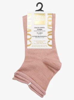 Enrico Coveri Calze corte da donna in cotone mercerizzato - rosa