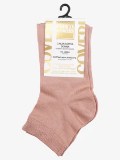 Enrico Coveri Calze corte da donna in cotone mercerizzato - rosa