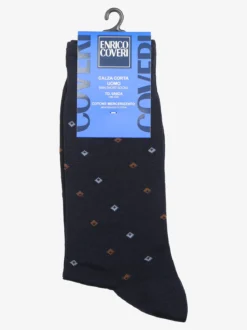 Enrico Coveri Calze corte da uomo in cotone mercerizzato - blu scuro