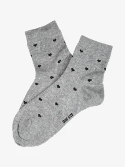 Enrico Coveri Calze corte donna cuori in caldo cotone - grigio
