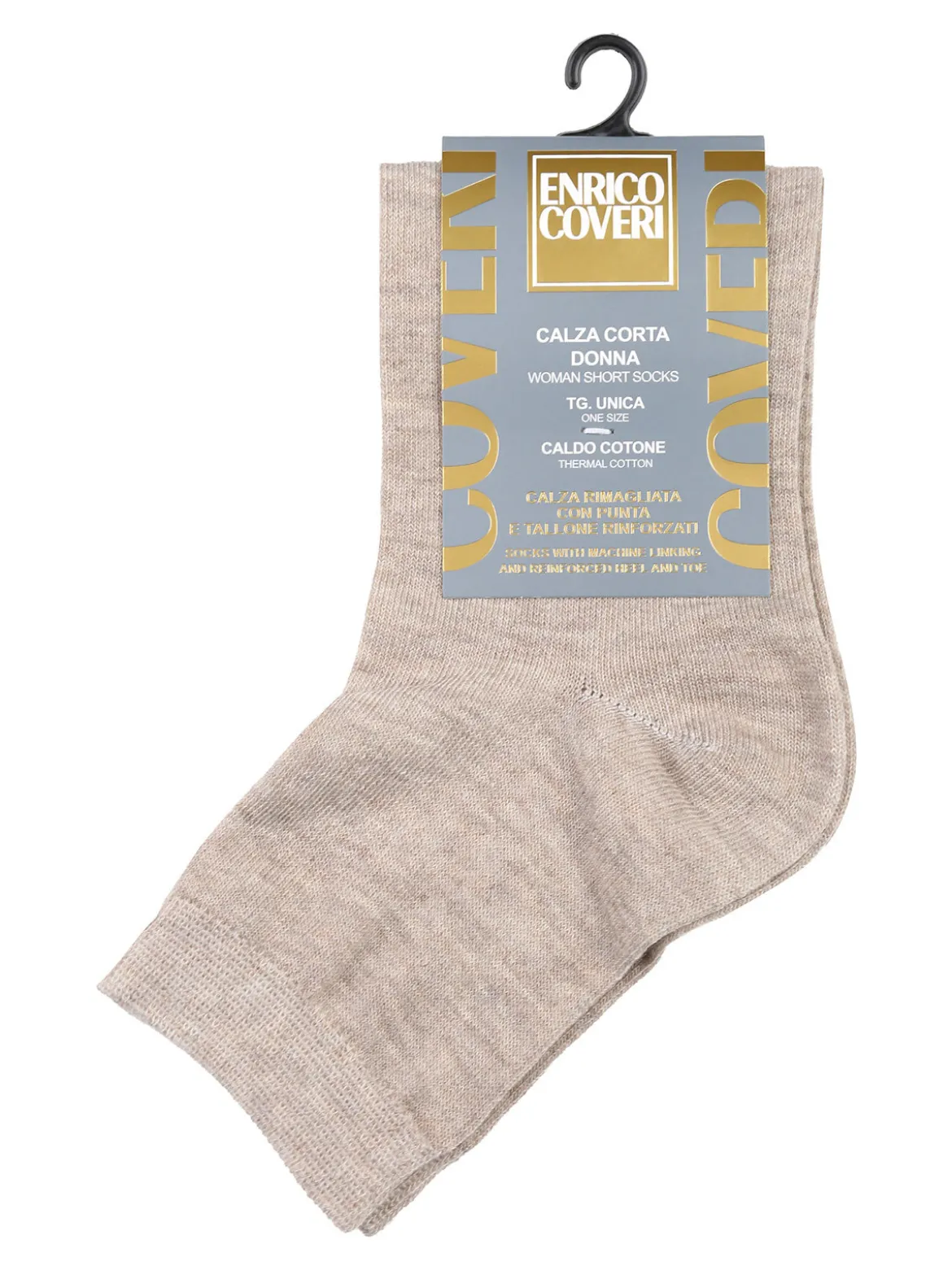 Enrico Coveri Calze corte donna in caldo cotone - khaki