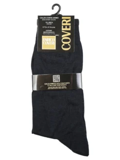 Enrico Coveri Calze corte rimagliate da uomo in filo di scozia - blu scuro