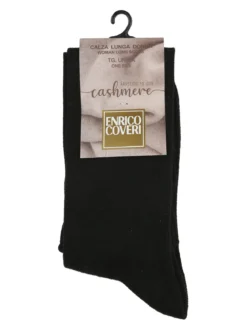 Enrico Coveri Calze lunghe da donna in misto cashmere - nero