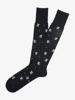 Enrico Coveri Calze lunghe da uomo in caldo cotone con stampe - blu scuro