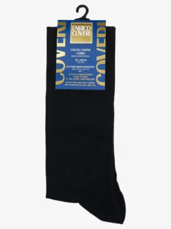 Enrico Coveri Calze lunghe da uomo in cotone mercerizzato - blu scuro
