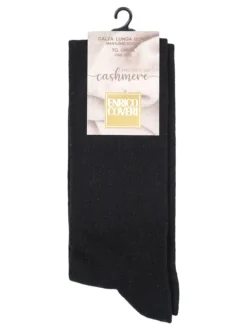 Enrico Coveri Calze lunghe da uomo in misto cashmere - nero