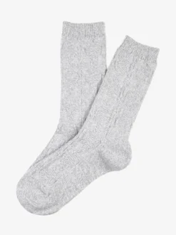 Enrico Coveri Calze midi donna invernali a trama intrecciata - grigio