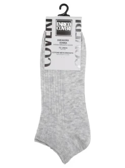 Enrico Coveri Calze sneakers da donna in cotone mercerizzato - grigio