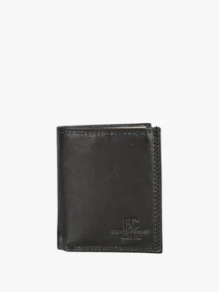 Enrico Coveri Contemporary Mini portafoglio verticale in pelle da uomo - nero