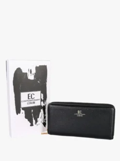 Enrico Coveri Contemporary Portafoglio donna in ecopelle con zip - nero