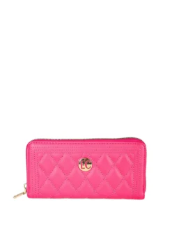 Enrico Coveri Contemporary Portafoglio trapuntato da donna con logo - fucsia