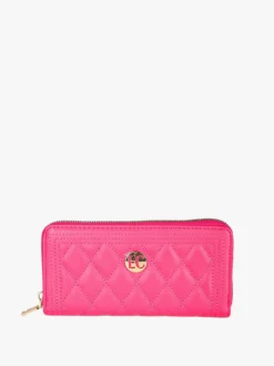 Enrico Coveri Contemporary Portafoglio trapuntato da donna con logo - fucsia