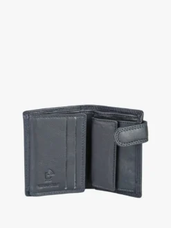 Enrico Coveri Contemporary Portafoglio verticale in pelle da uomo con bottone - blu scuro