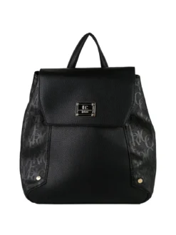 Enrico Coveri Contemporary Zaino donna in ecopelle con patta - nero