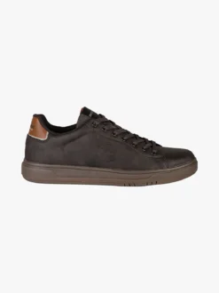 Enrico Coveri Sneakers stringate da uomo in ecopelle nabuk - moro