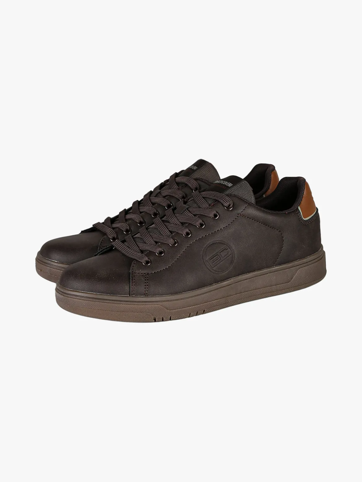 Enrico Coveri Sneakers stringate da uomo in ecopelle nabuk - moro
