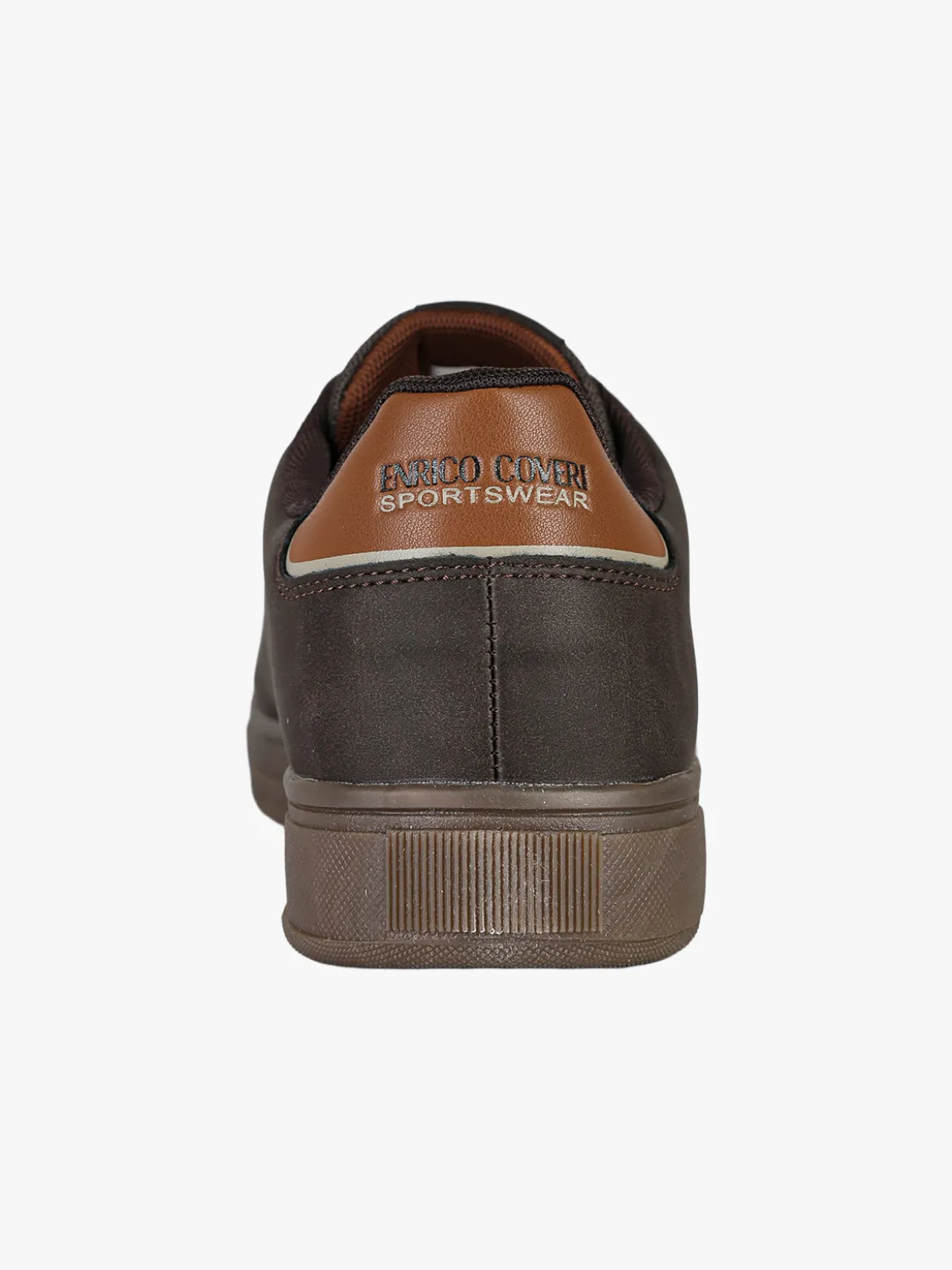 Enrico Coveri Sneakers stringate da uomo in ecopelle nabuk - moro