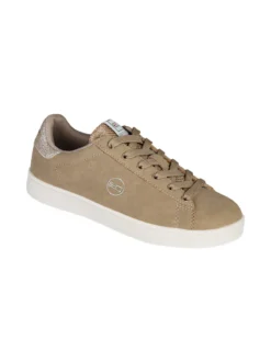 Enrico Coveri Sportswear Sneakers donna effetto nabuk con dettagli glitter - taupe