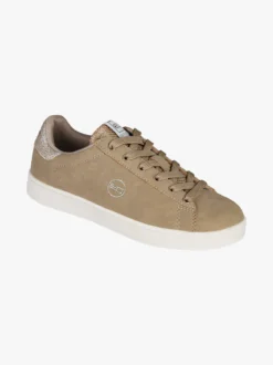 Enrico Coveri Sportswear Sneakers donna effetto nabuk con dettagli glitter - taupe