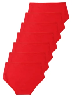 Essenziale Milano Confezione da7 slip maxi da donna in cotone - rosso