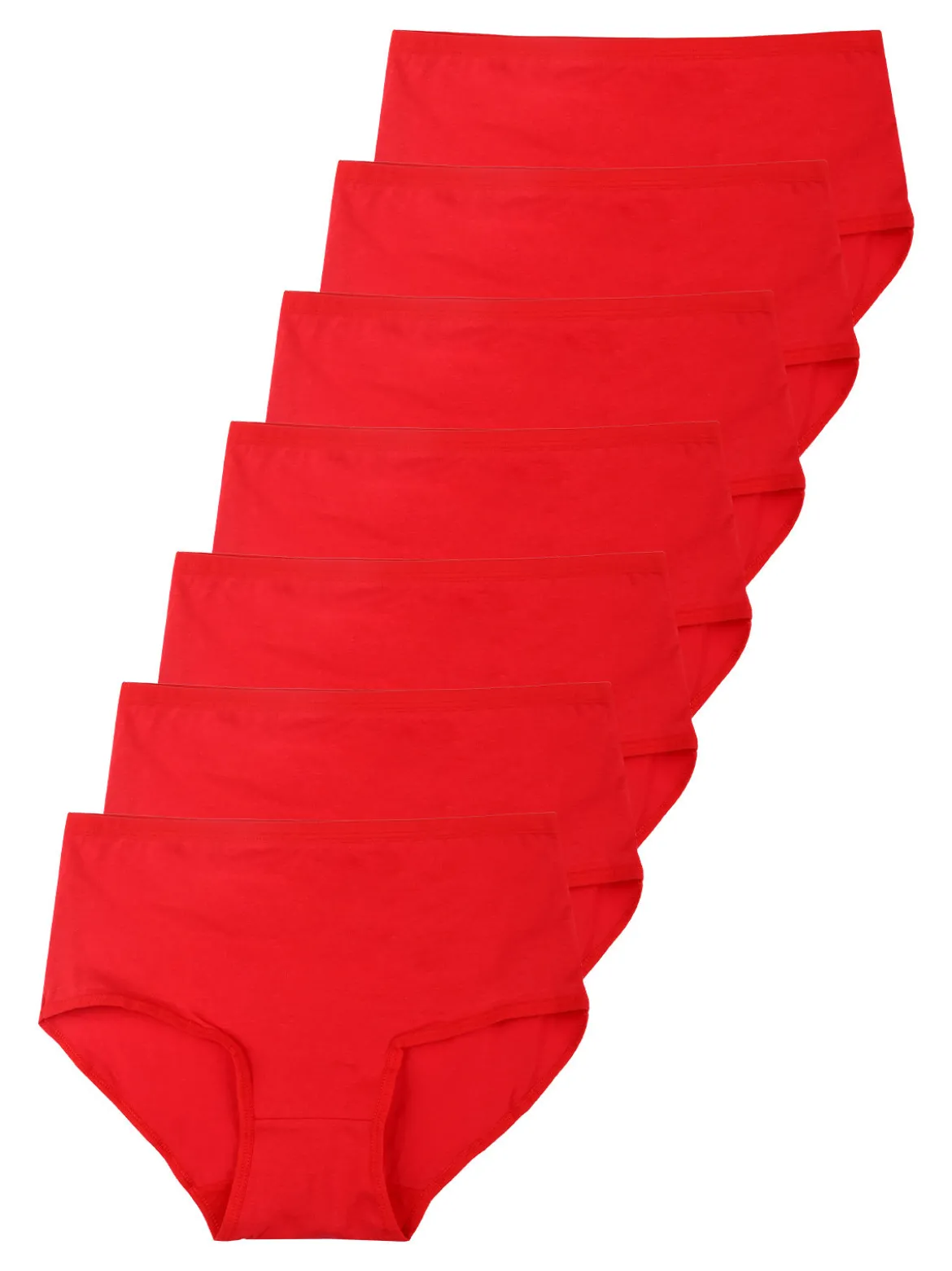 Essenziale Milano Confezione da7 slip maxi da donna in cotone - rosso