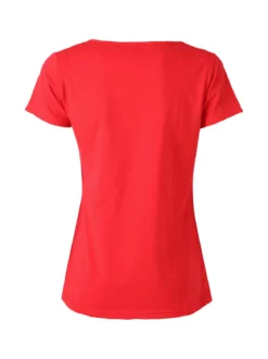 Essenziale Milano T-shirt da donna in cotone con scollo quadrato - rosso