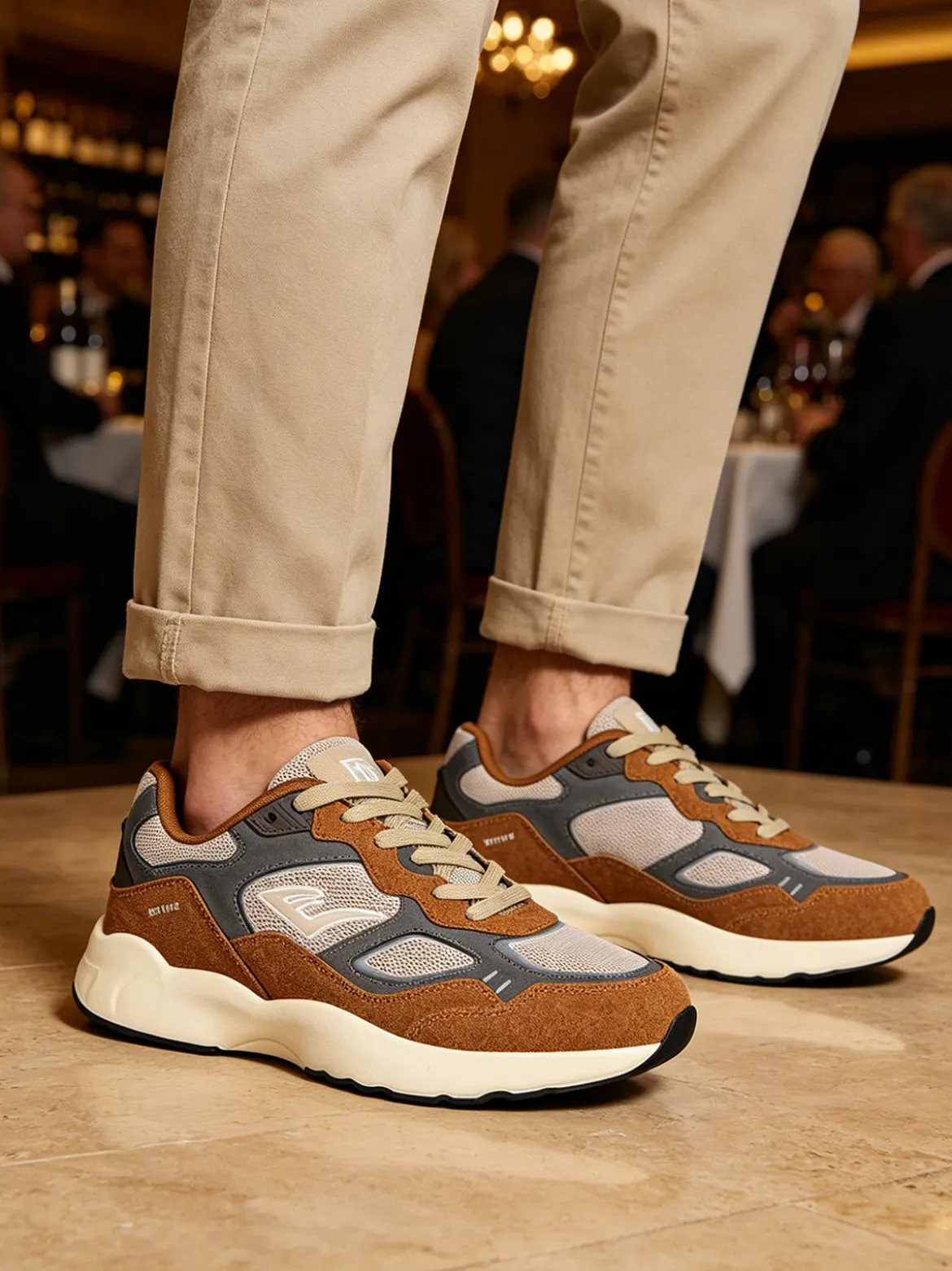 Everlast Sneakers sportive da uomo con suola alta - marrone