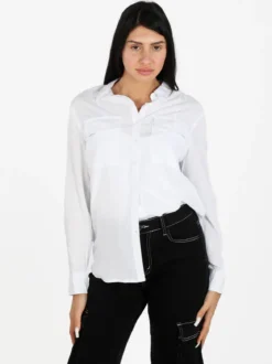 Ewinker Camicia donna a maniche lunghe con taschini