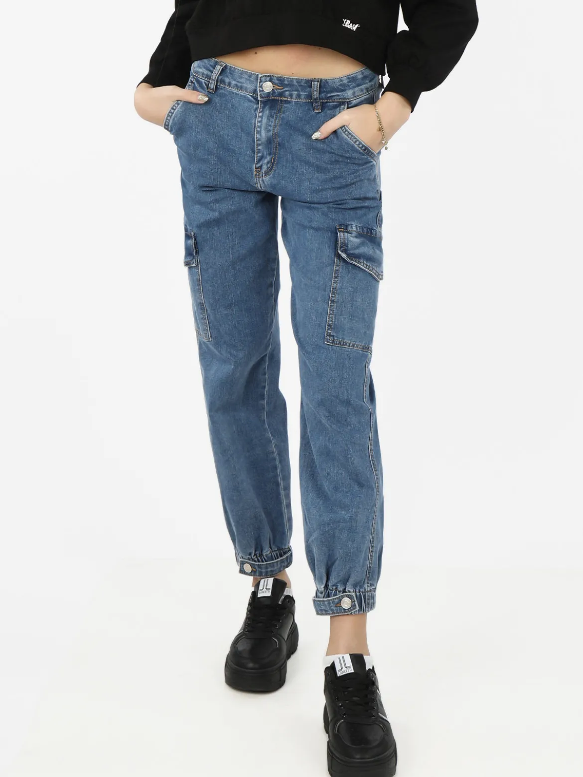 Farfallina Jeans donna cargo con tasconi