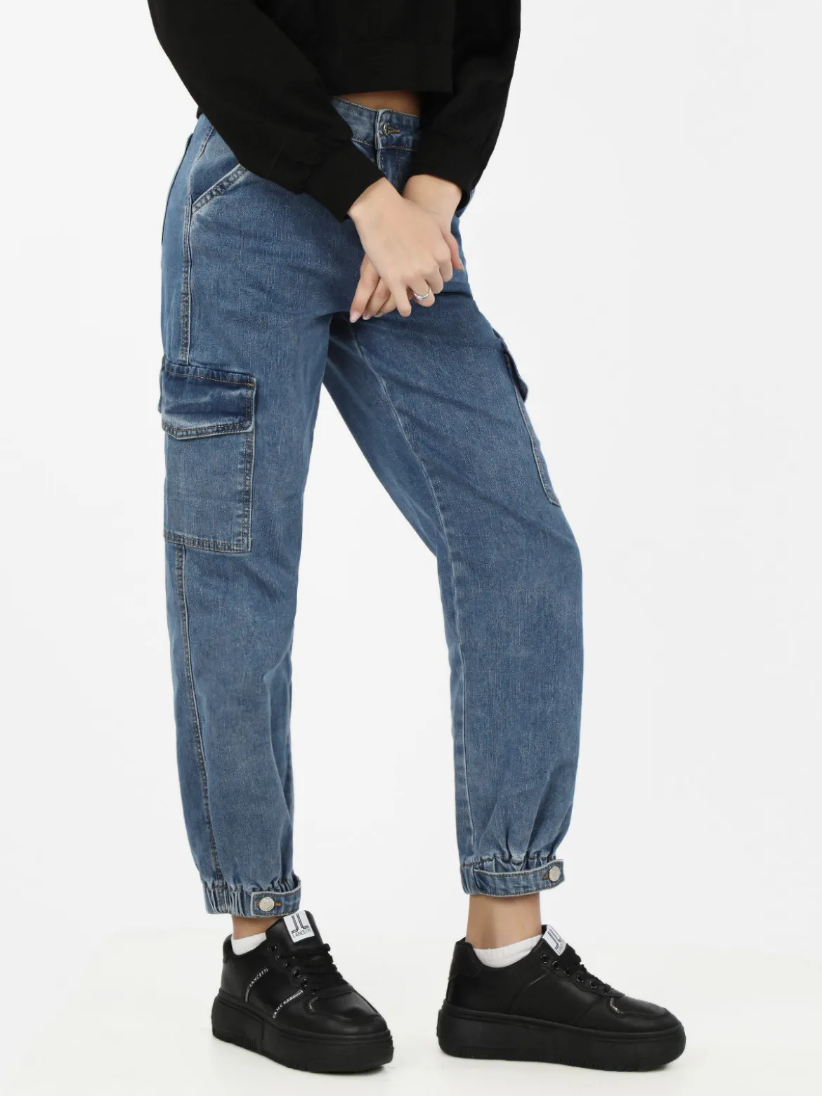 Farfallina Jeans donna cargo con tasconi