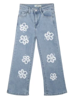 Fashion Jeans Jeans da bambina a gamba larga con stampe