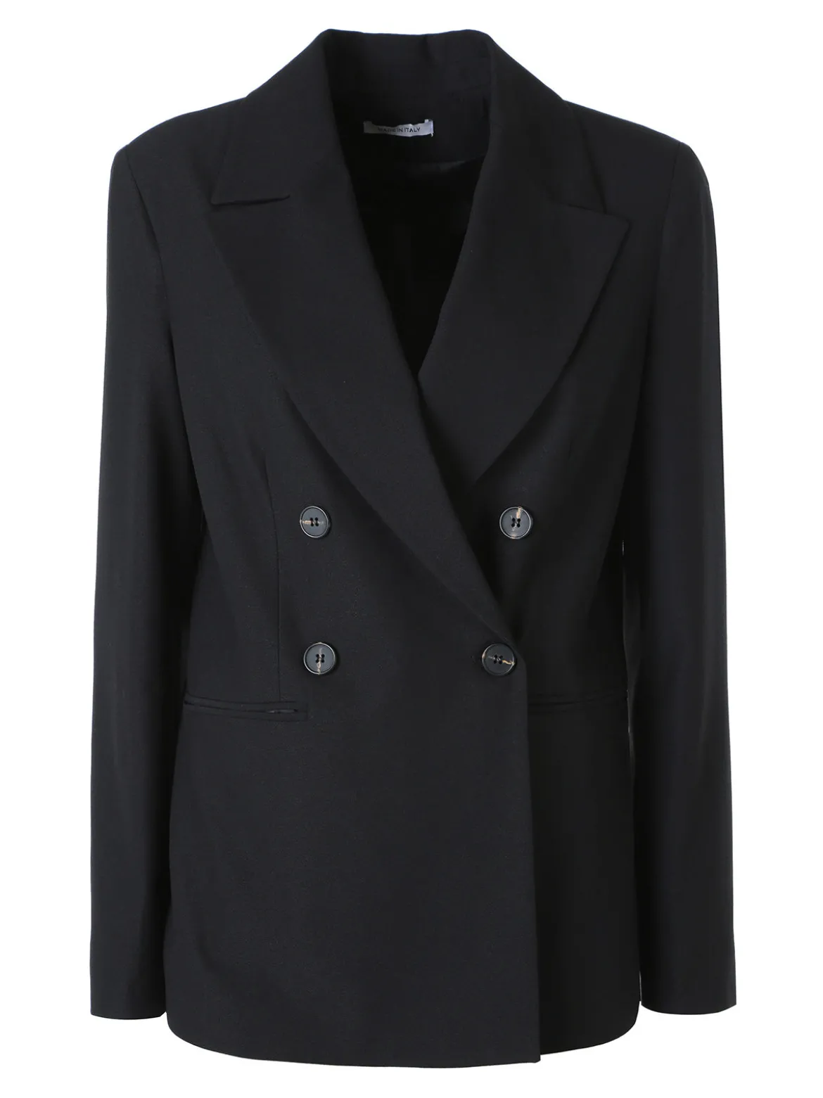 Fast Fashion Completo elegante da donna con blazer a doppiopetto e pantaloni a gamba dritta - nero